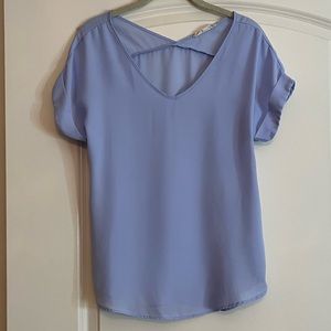 Pink Rose V-Neck short sleeve blouse